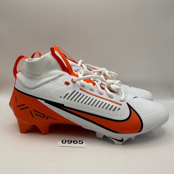 NIKE MEN\'S 8.5 VAPOR EDGE PRO 360 2 TB FOOTBALL CLEATS WHITE ORANGE FQ4404-100 main image 5